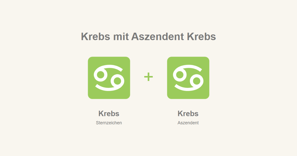 Krebs als Sternzeichen und Krebs als Aszendent