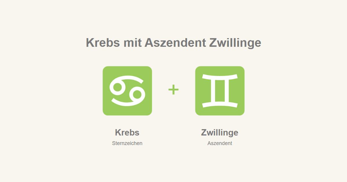 Krebs als Sternzeichen und Zwillinge als Aszendent