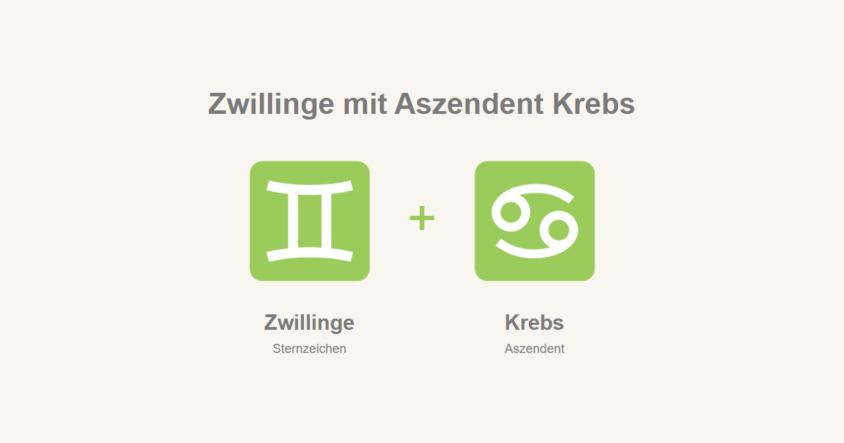 Zwillinge als Sternzeichen und Krebs als Aszendent