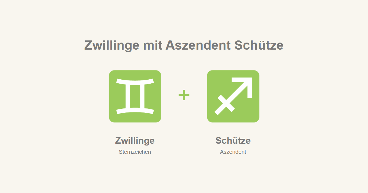 Zwillinge als Sternzeichen und Schütze als Aszendent