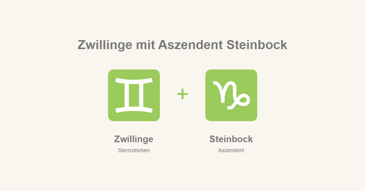 Zwillinge als Sternzeichen und Steinbock als Aszendent